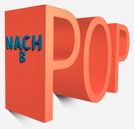 Pop nach 8 Logo in Orange