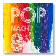 Bunte Farben und das Pop-nach-8-Logo