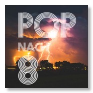 Pop nach 8 Logo und ein Gewitter