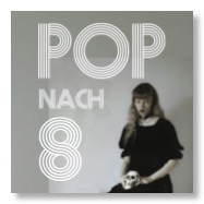 Pop nach 8 Logo und ein junges Mädchen