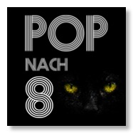 Gelbe Katzenaugen und das Pop-nach-8-Logo