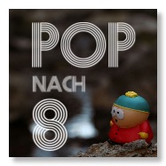 Pop nach 8 Logo und kleine Figur