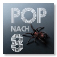 Spinne und das Pop-nach-8-Logo