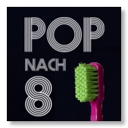 Pop nach 8 Logo und Zahnbürste