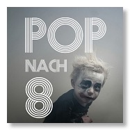 Pop-nach-8-Logo und ein Kind als Joker