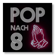 Pop nach 8 Logo und betende Hände