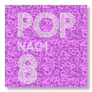 Logo von Pop nach 8, dem Podcast aus Berlin, in lila