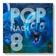 Pop-nach-8-Logo vor Bild mit blauen Gesichtern