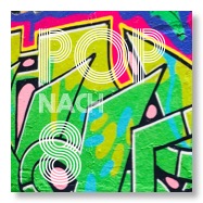 Pop-nach-8-Logo und Graffiti
