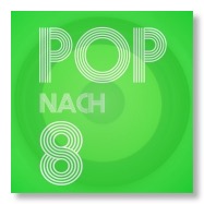 Pop nach 8 - der Podcast aus Berlin. Logo grün.