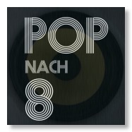 Pop nach 8 - der Podcast aus Berlin. Logo schwarz.