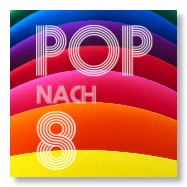 Bunte Farben und das Pop-nach-8-Logo