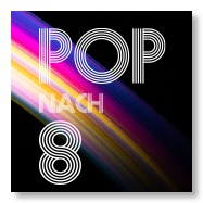 Pop-nach-8-Logo vor Spiralfarben