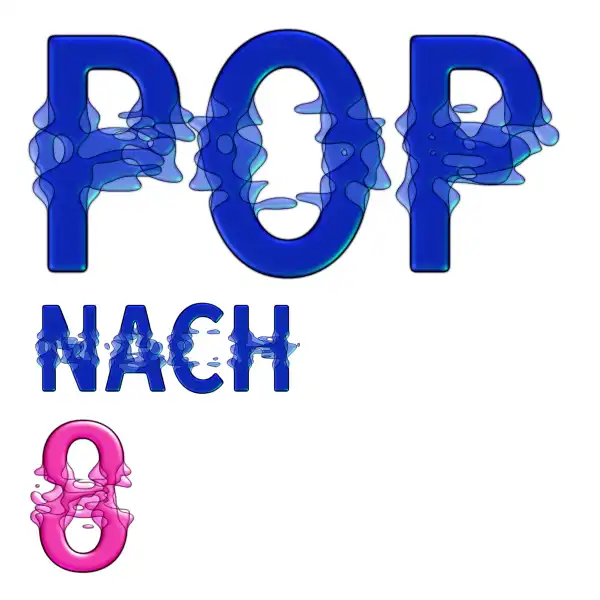 Pop nach 8 Logo in blau violett